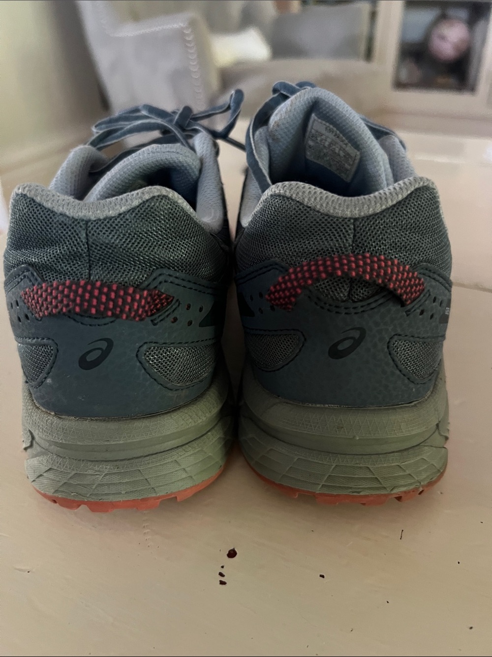 Asics Gray and Coral Trail Running Shoes - Picture 3 of 4